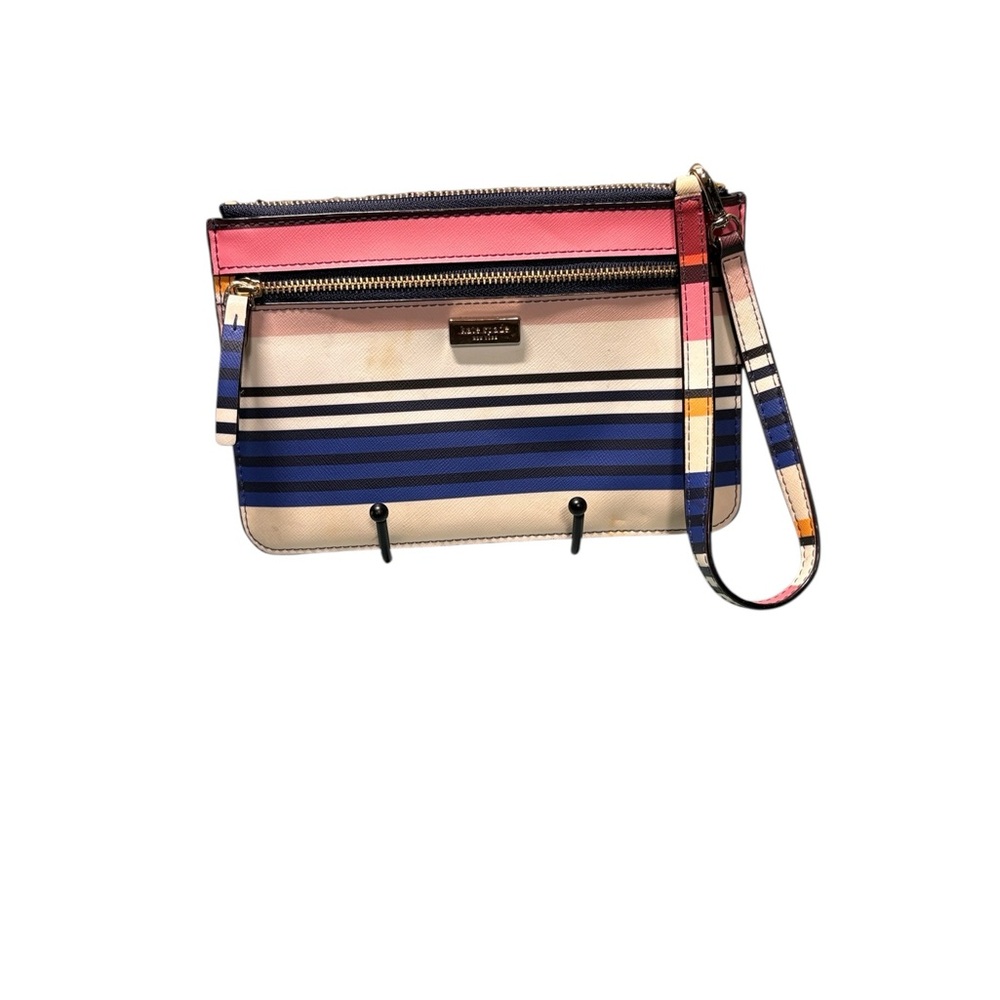 Kate Spade Cedar Street Multi-Stripe Medium Wristlet - Pink, Blue & White